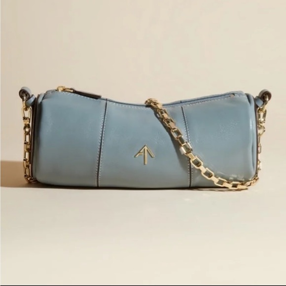 Manu Atelier Handbags - AUTHENTIC Manu Atelier mini cylinder stone blue